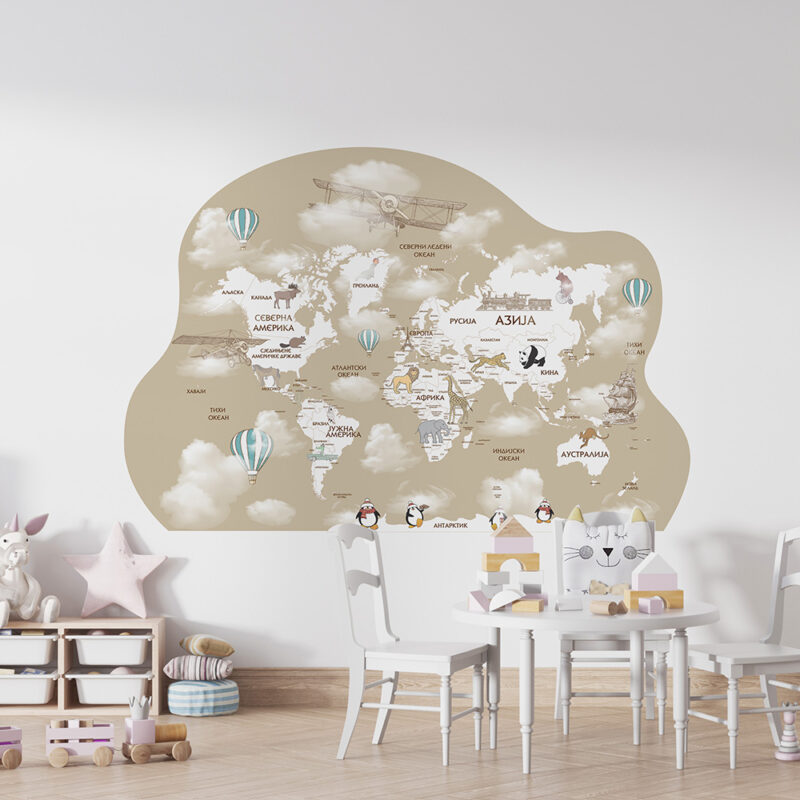 Mapa sveta 5 stiker